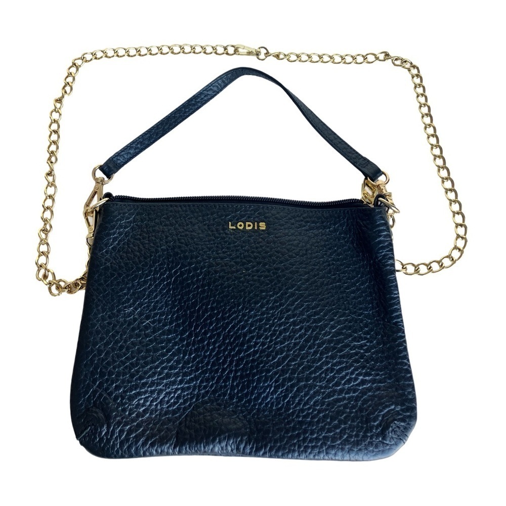 Lodis Black Leather Shoulder Bag